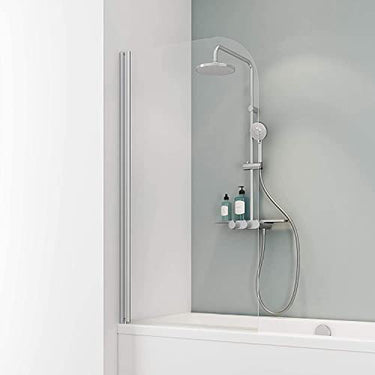 Schulte D1650 01 50 Komfort Duschabtrennung für Badewanne, Alunatur, Sicherheitsglas ohne Beschichtung im Sale